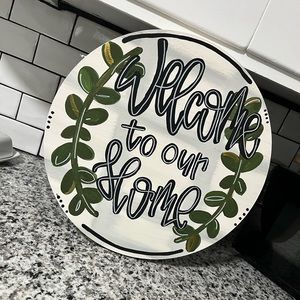 Welcome to our home - door hanger